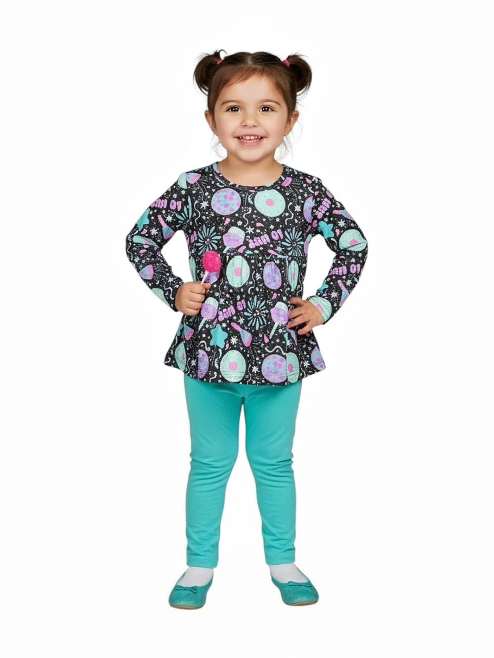 Pete + Lucy Girls Abstract Print Matching Set NWT